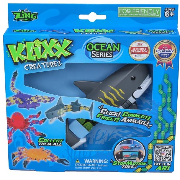 Zing Klixx Creaturez - Ocean Series Shark - Fidget Toy for wholesale by Zing
