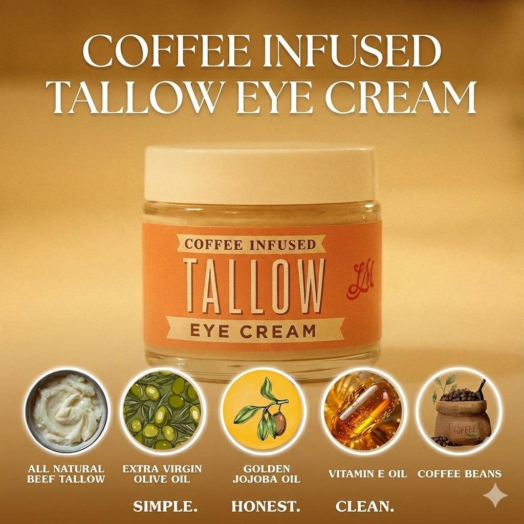 Lady May Tallow - Wholesale Eye cream/gel - Lady May Coffee-Infused Tallow Eye Cream – Brighten, Firm & Revitalize Naturally1