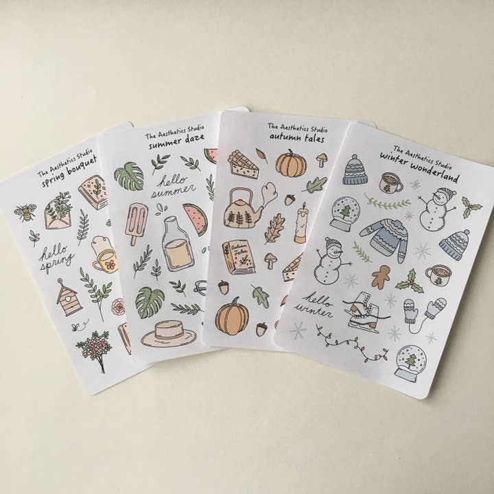 Collection d'autocollants Saisons pour la vente par The Aesthetics Studio