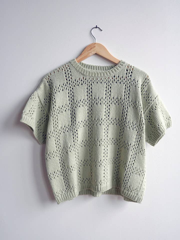 Florence Grid Tee - Plaster for wholesale by The Endery