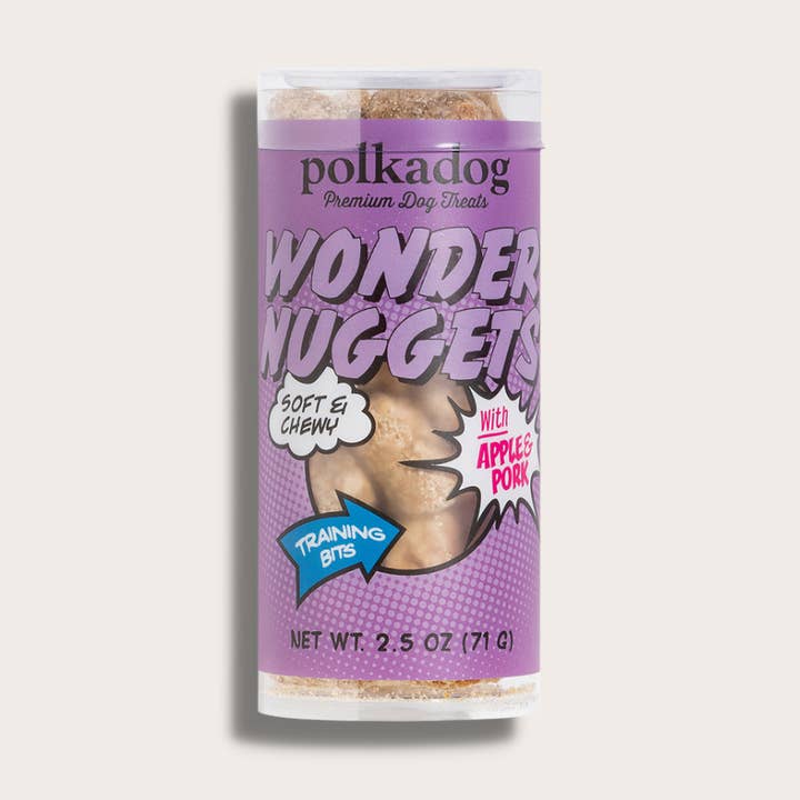 Polkadog Wonder Nuggets Pork & Apple Dog Treats 2.5oz for wholesale by Pet Palette Distribution