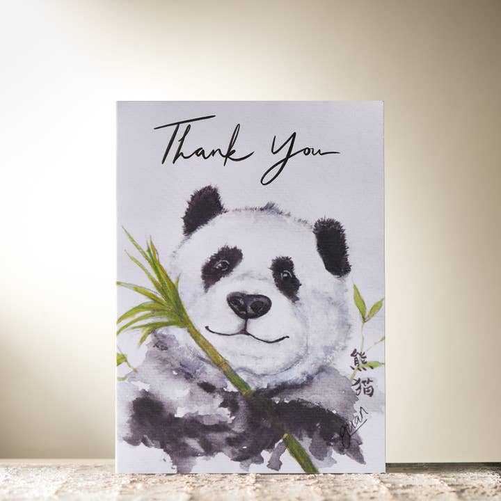 Panda Eyes "Thank you" Card by Guan for wholesale by HomeLess Made