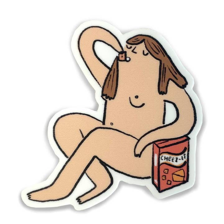 Autocollant Cheez It Nude pour la vente par Molly Anne Bishop