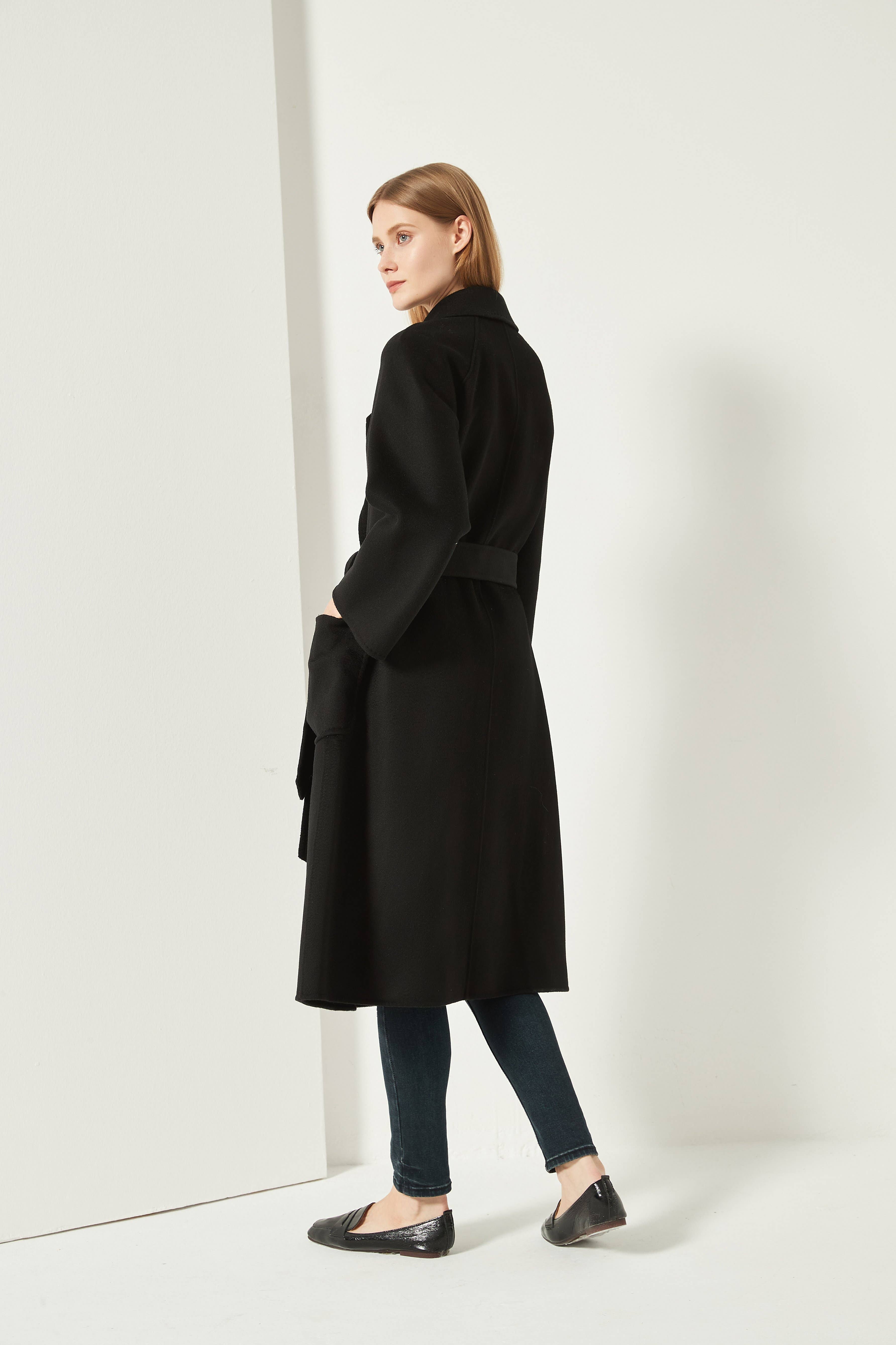 Black The Classic Wrap Coat-Black for wholesale on Faire2