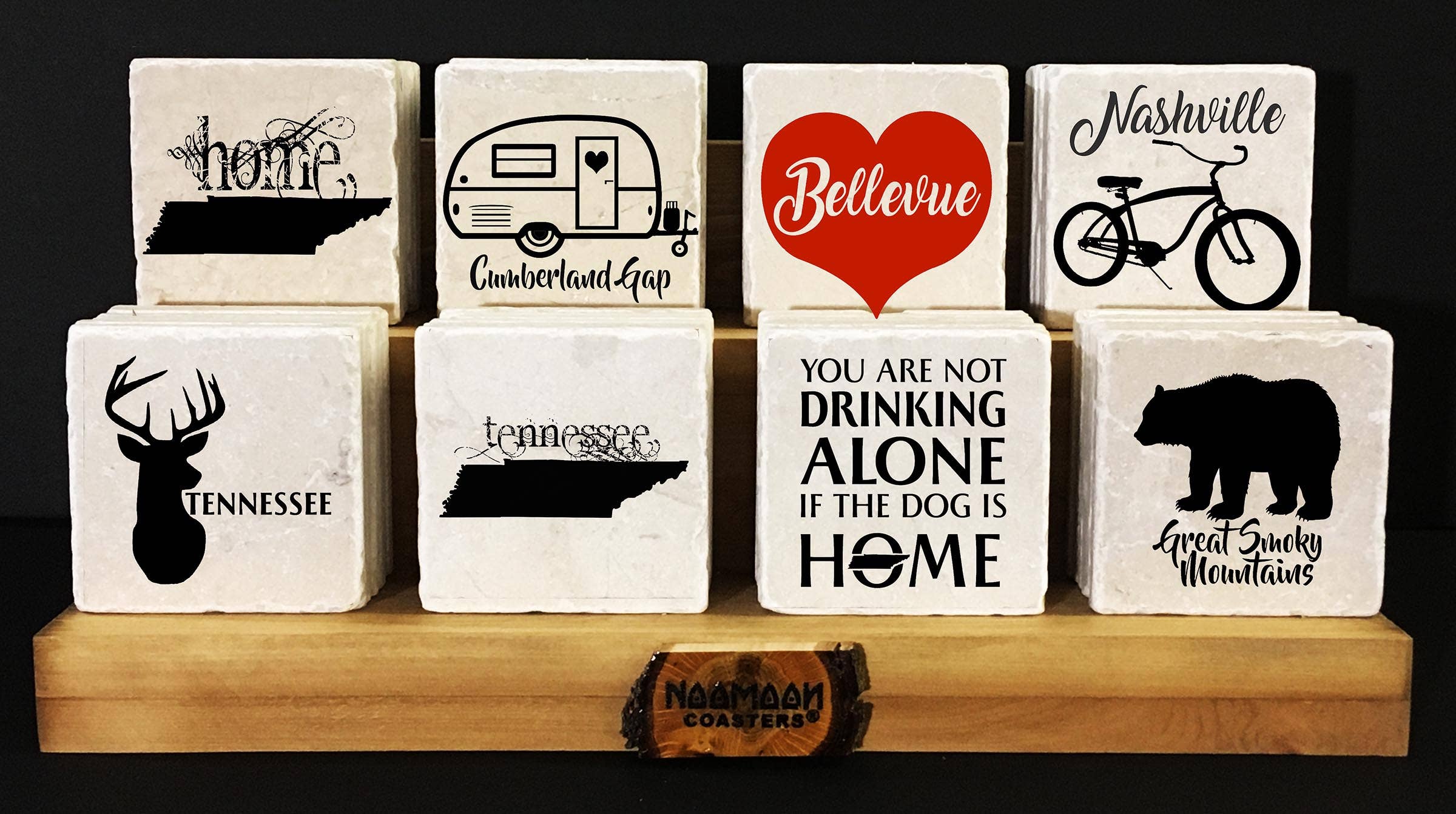 Noomoon - Wholesale Retailer Display - Home & Living - 8 Design Wooden Coaster Display5