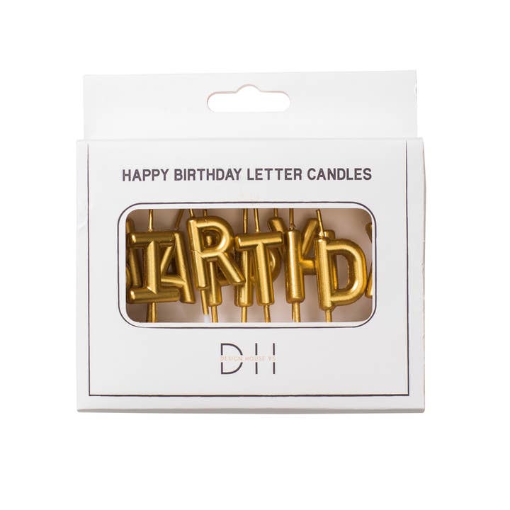 Designhouse95 - Wholesale Cake Candle - Cake candle “Happy Birthday”, Gold1