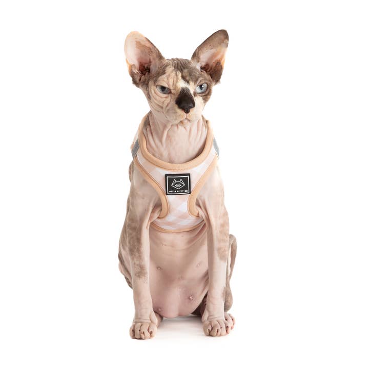Little Kitty Co. - Wholesale Pet Harness - Cat - CAT STEP IN HARNESS: Latte Gingham3