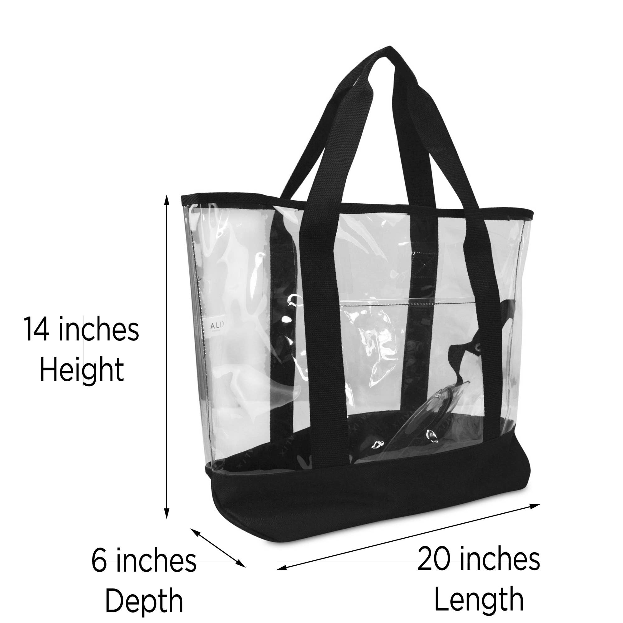 Dalix - Wholesale Tote Bag - Women's - 20" Large Clear Tote Bag with Small Pouch5