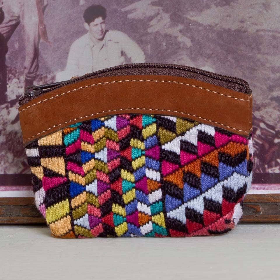 Altiplano - Wholesale Coin Purse - Women's - Leather and Huipile Change Purse1