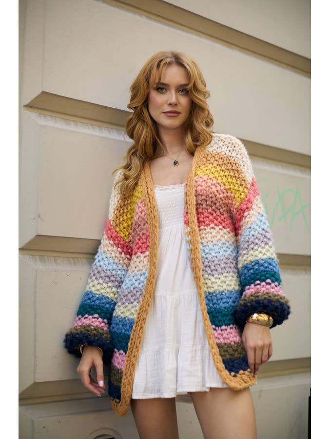 SAACHI - Wholesale Cardigan - Women's - Rainbow Knitted Cardigan8