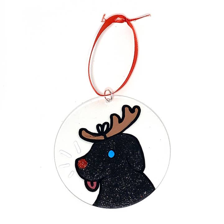 Zwarte Hondje Ornament voor wholesale door Robin Good Art & Design