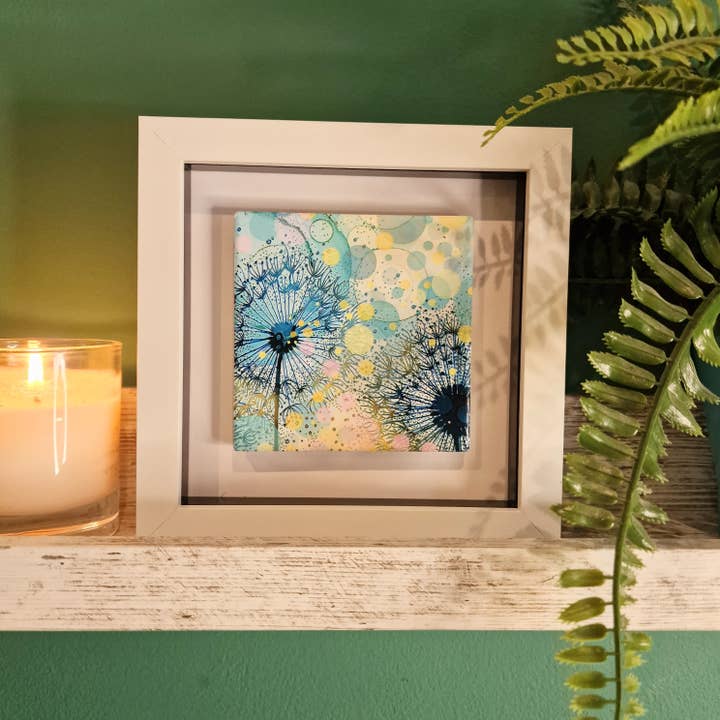 76-SP Turquoise paardenbloem Kleine Foto voor wholesale door By Jo Crafts