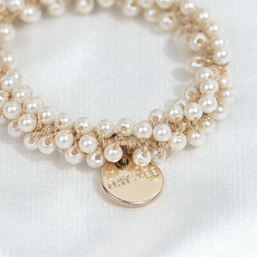 SoapElenGlen - Wholesale Scrunchie - Women's - Crystal Beaded Hair Scrunchies Bracelet2