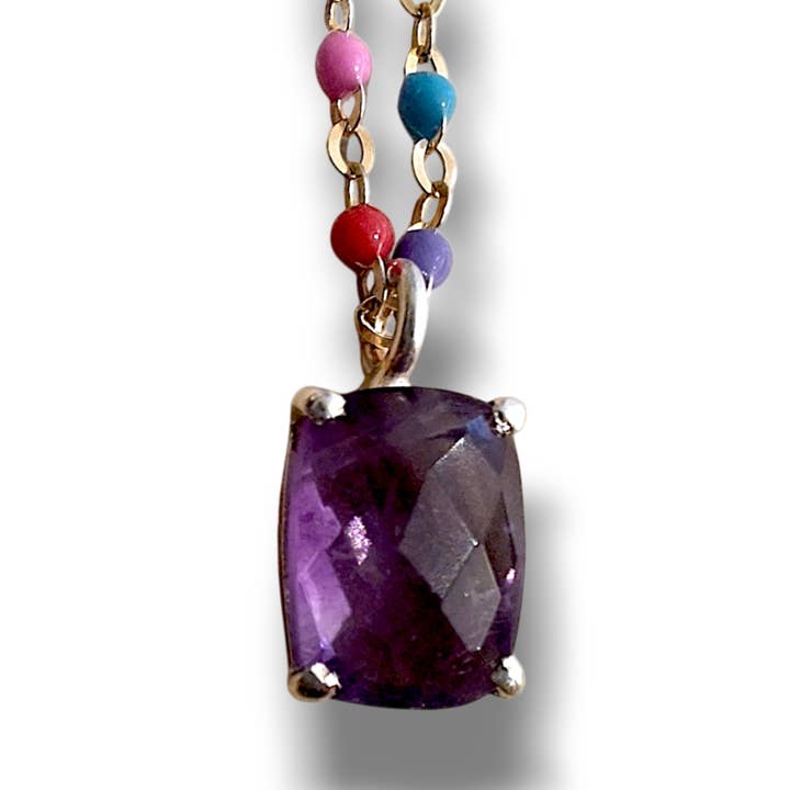 Grethe Winter - Wholesale Pendant/Charm Necklace - HAPPY DANCE necklace 925 silver gold-plated with amethyst2