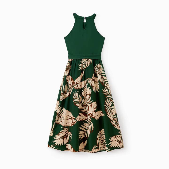 Verde Oscuro Conjunto de Ropa de Vacaciones Hawaianas Verde Tropical a Juego para la Familia de venta al por mayor en Faire10