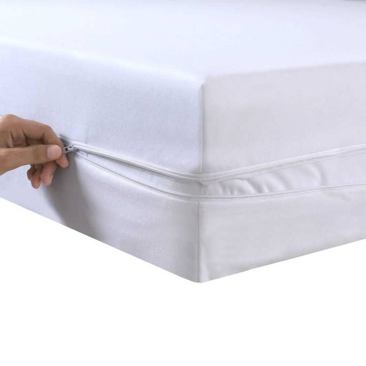 Beach Stone – wholesale Mattress pad/protector – Premium Line Mattress Cover | Waterproof Zippered Mattress Protector Double for Healthy Lifestyle White2