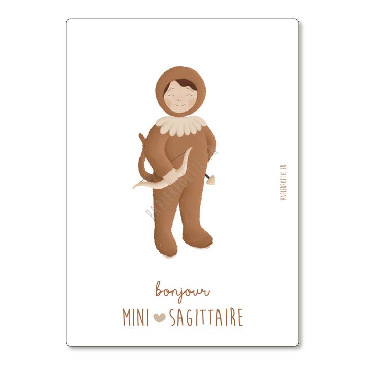 Astrological Card "Mini Sagittarius" for wholesale by Papier Poetic