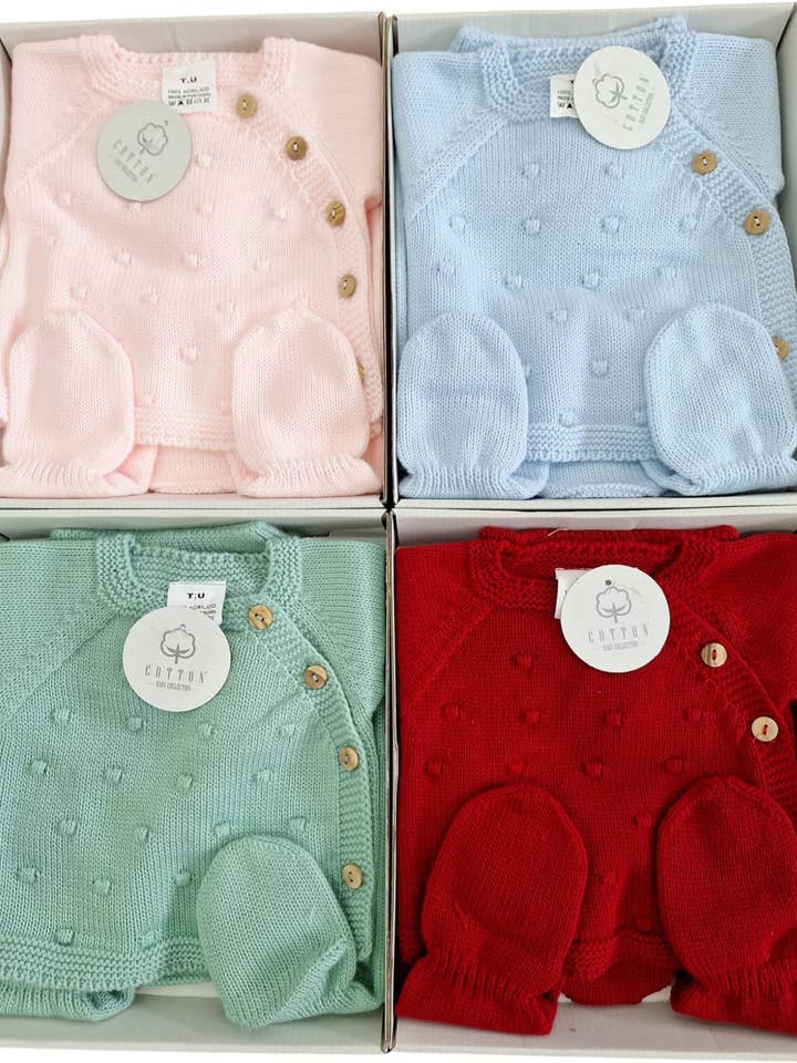 Cotton Socks - Wholesale Clothing Set - Baby - Ref:360 3-piece baby knit set Pipoca