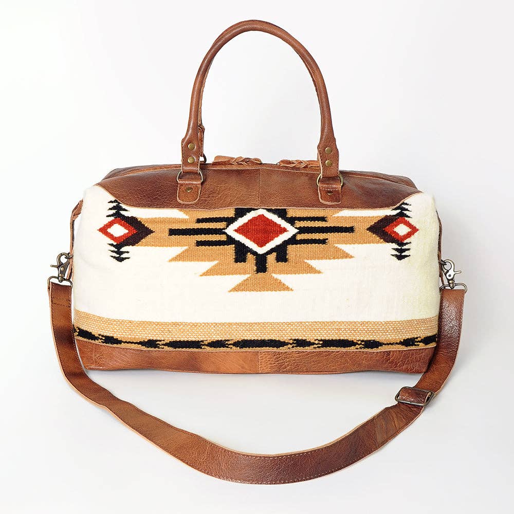 LS Western - Vente Sac de voyage – femme - Sac de voyage en laine et cuir du sud-ouest LC-ADBG460 Sac de selle tissé à la main22