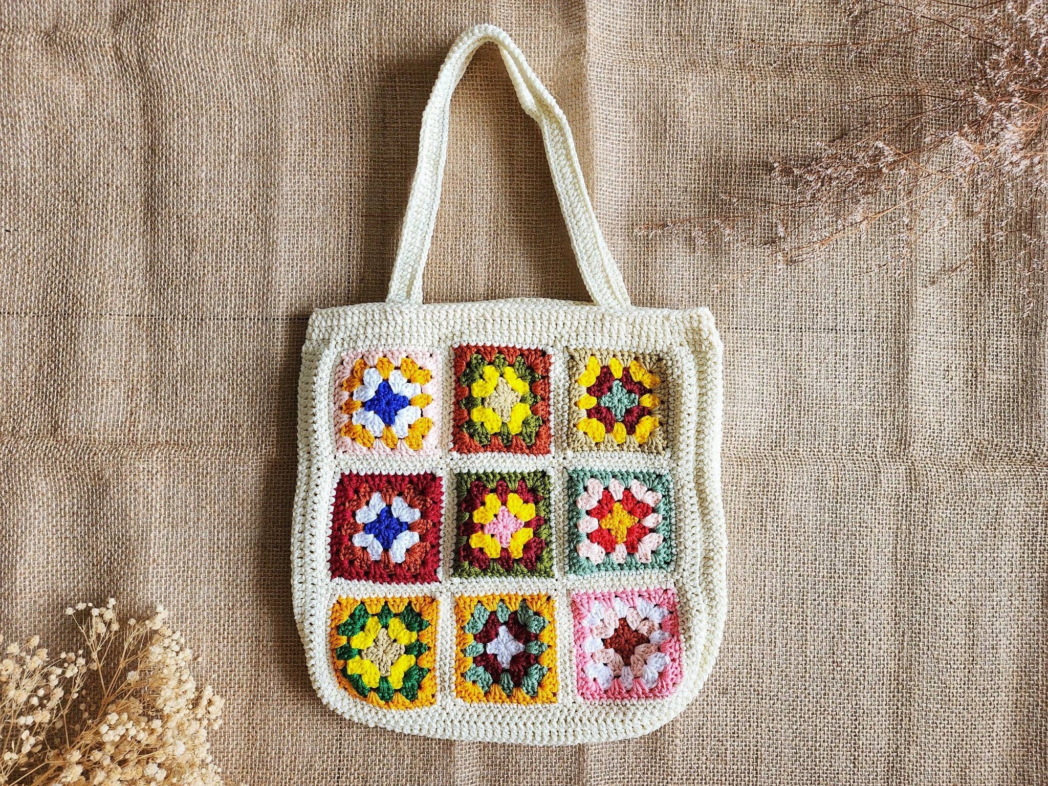 Quince Fables - Wholesale Tote Bag - Women's - Hand-Crochet Bohemian Style Granny Square Bag ✅1