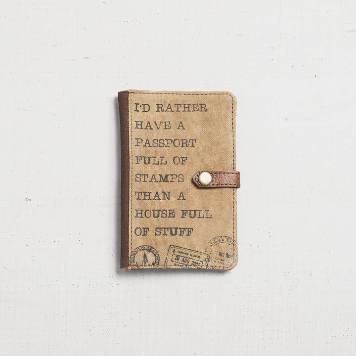 Mona B. - Wholesale Passport Case - Women's - Jet Lag Up-Cycled Canvas Passport Travel Wallet
