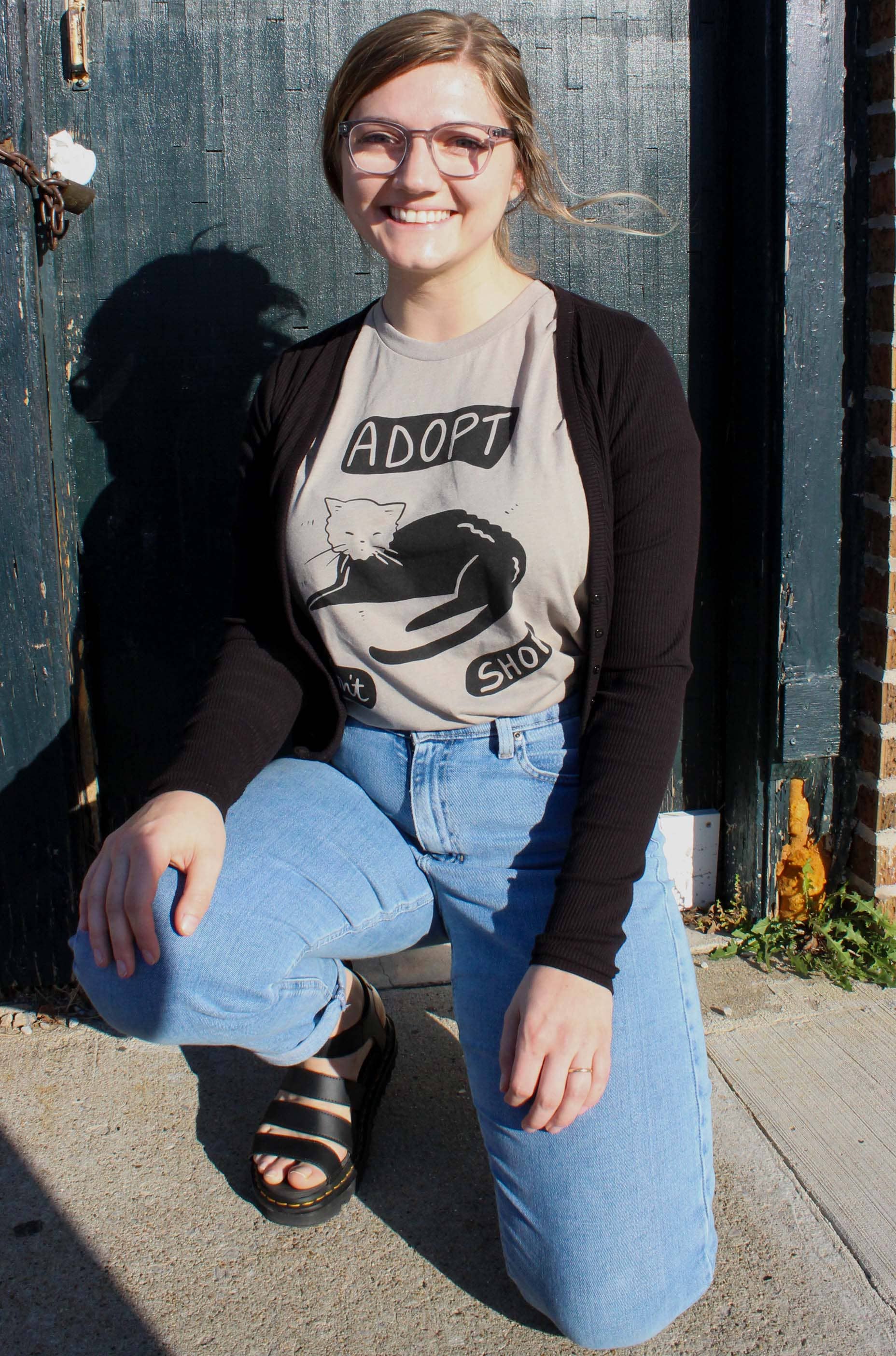 Yonder Studios - Wholesale Screen Printed T-Shirt - Women's - Adopt Don't Shop Shirt2