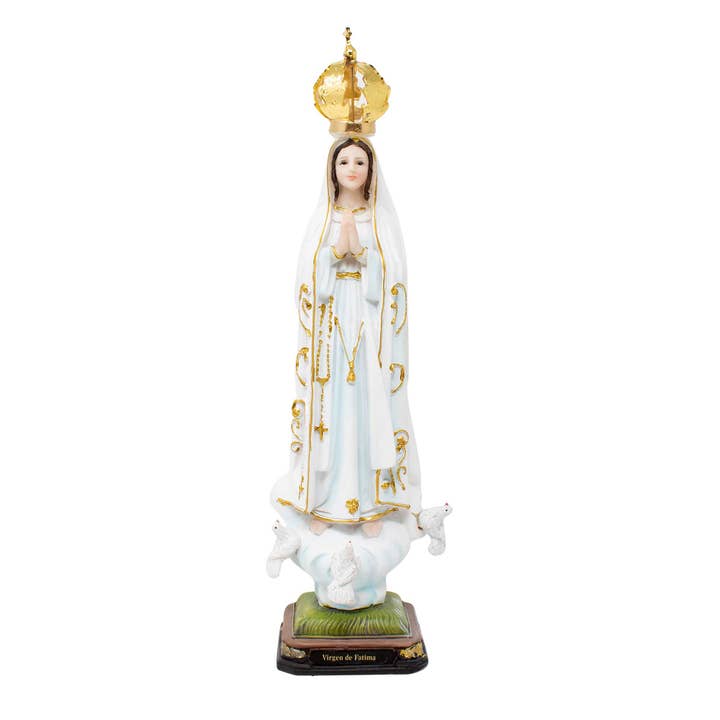 Virgin of Fatima Resin Statue Sculpture for Altars, Prayers, & Gifts Virgen de Fatima 12', 16', 24' inches for wholesale by mrcjsales
