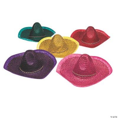 Fun Express - Wholesale Straw Hat - Unisex - ASST COLOR SOMBRERO HATS(UPC)0