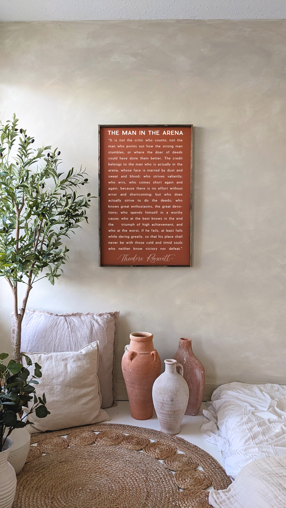 Williamraedesigns - Venta al por mayor Ilustración - Impresión enmarcada de la cita "El hombre en la arena" - Arte de pared inspirador13