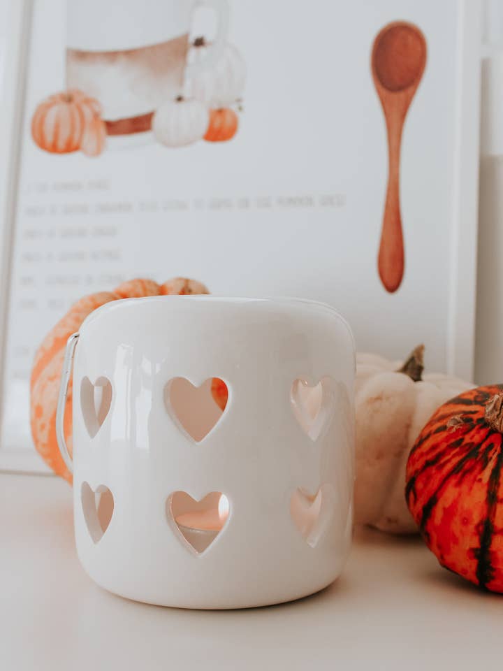 White Heart Lantern 10cm for wholesale by Blossom & Bloom