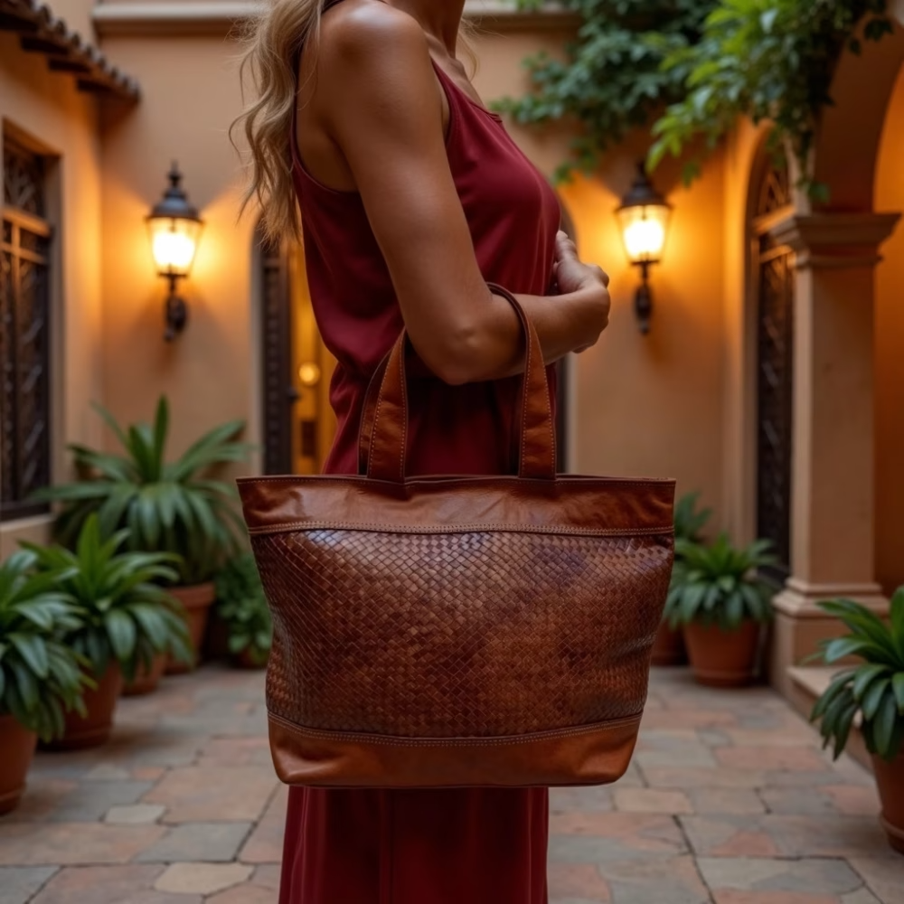 High crafty – wholesale Tote bag – Women's – Handwoven Leather Handbag – Artisan-Made in Morocco13