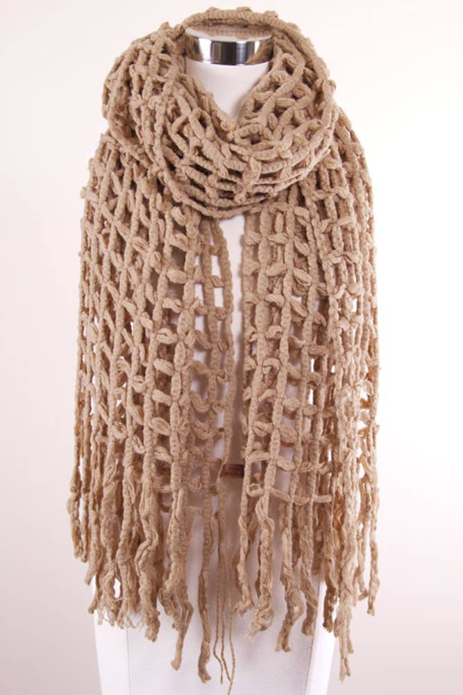 Hana - Vente Écharpe – femme - Écharpe oblongue en filet uni1