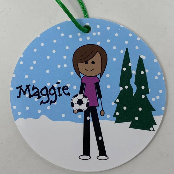 Chica de fútbol (marrón) para venta al por mayor de The Polka Dot Box