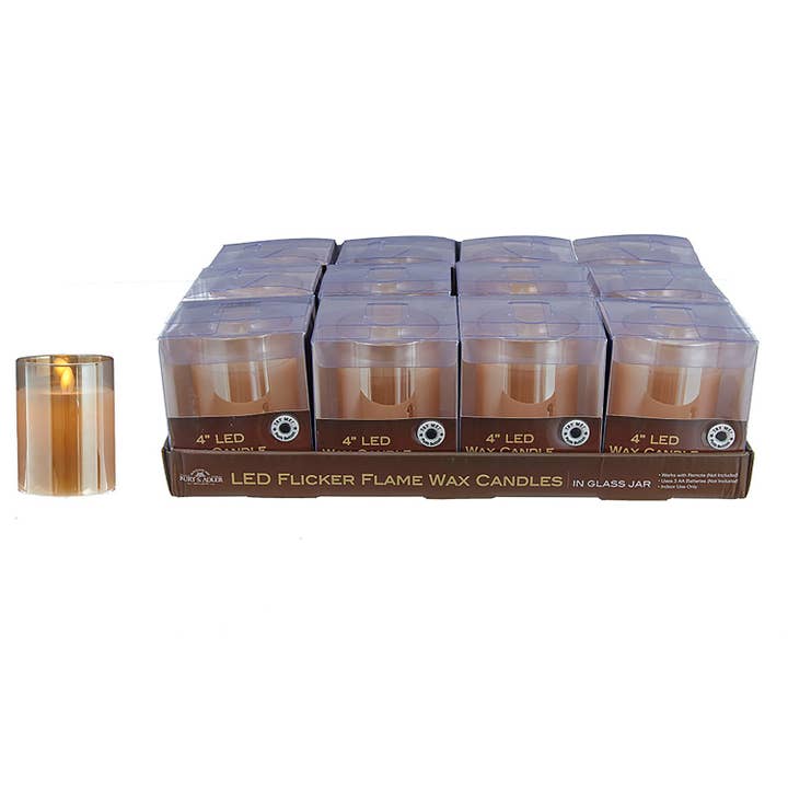 Kurt S. Adler, Inc. - Wholesale Flameless Candle - 4"B/O LED FLICKER FLAME CANDLE IN JAR