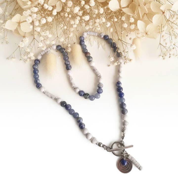 Halsband med Howlit, Sodalit och Blå Aventurin för wholesale av Produtos Namasté