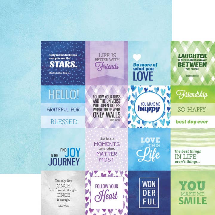 Paper House Productions - Vente Scrapbooks - Colorways Sentiments Tags 1 papier pour scrapbooking 12 x 12