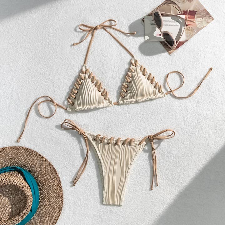 Costume da bagno bikini a tinta unita per la vendita all'ingrosso da parte di Ekartini