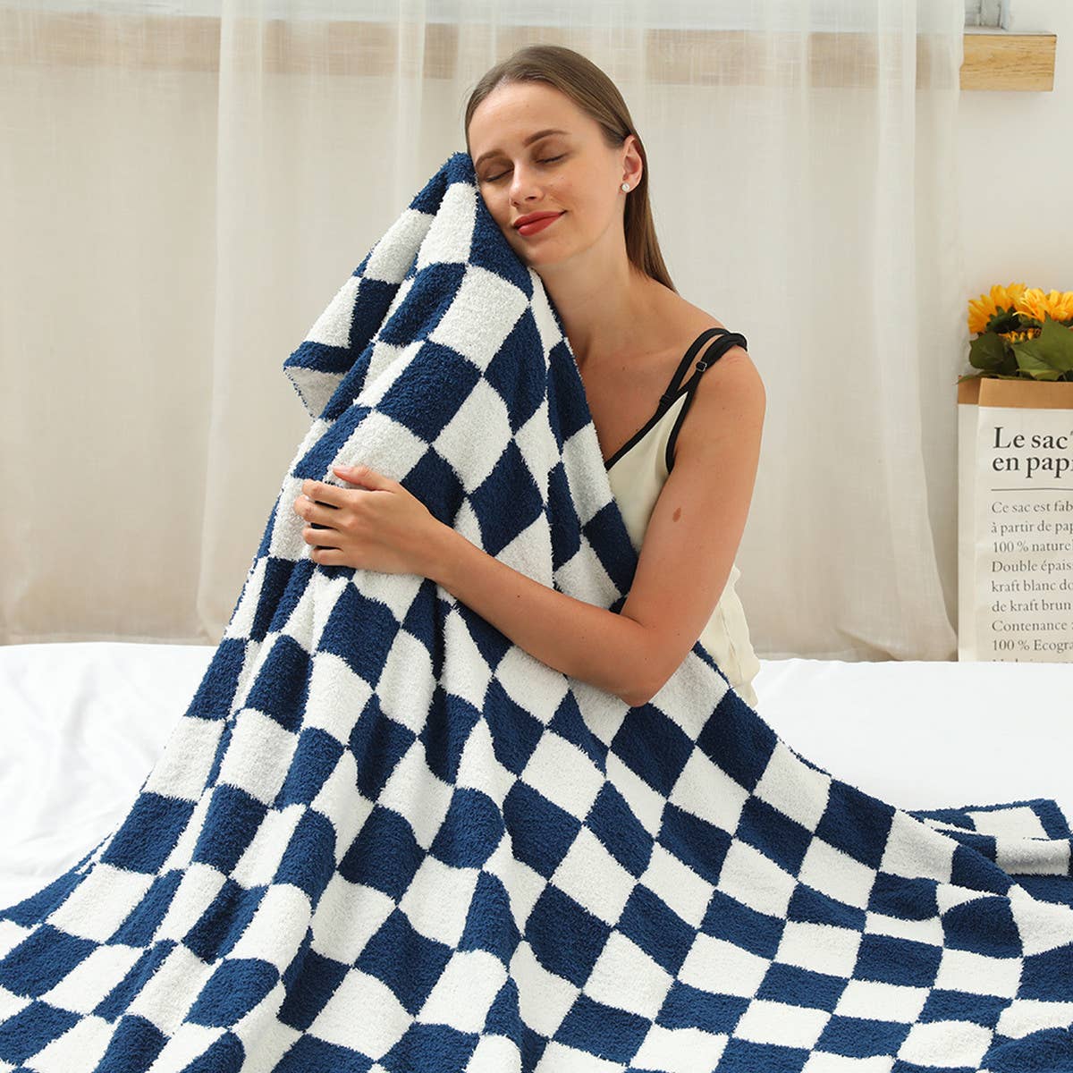 ACCITY - Wholesale Throw Blanket - PLAID STRIPED KNITTED BLANKET SOFA BLANKET_CWMM03207