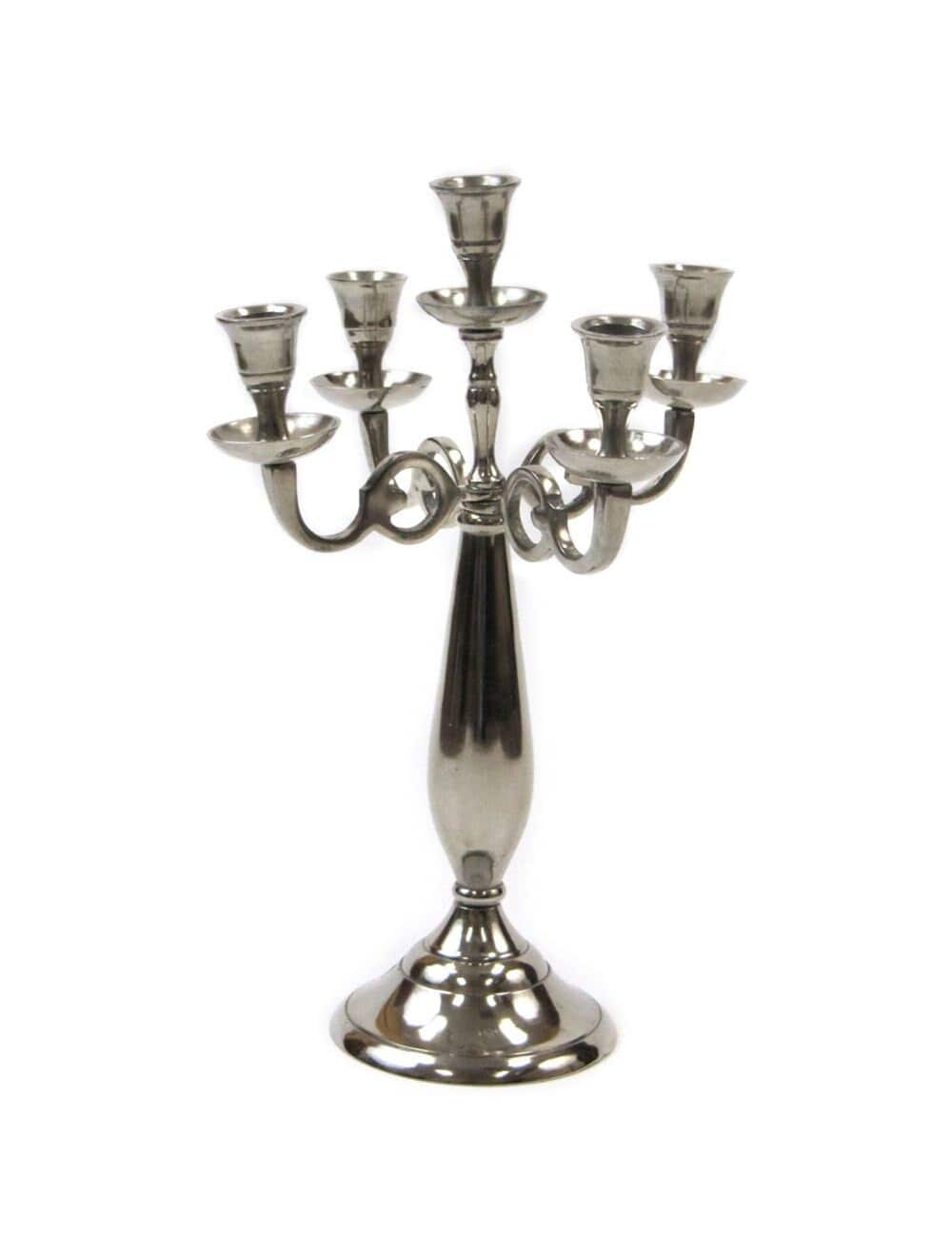 India Overseas Trading Corporation - Wholesale Candle Holder - 5-Candle Metal Candelabra Silver Candle Holder Stand1