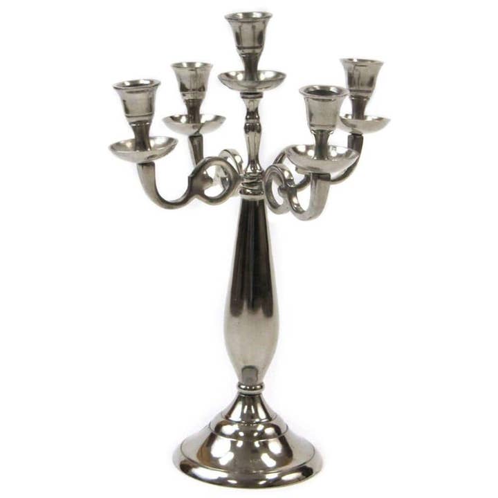 India Overseas Trading Corporation - Wholesale Candle holder - 5-Candle Metal Candelabra Silver Candle Holder Stand1