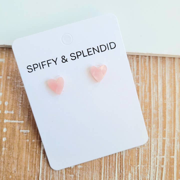 Spiffy & Splendid - Wholesale Stud/Post Earrings - Hand Drawn Heart Studs - Pink // Jewelry, Earrings, Valentine's15