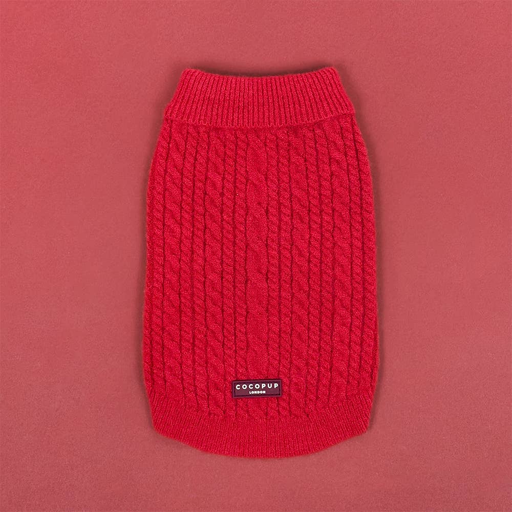 Cocopup London - Wholesale Pet jumper – Dog - Cable Knit Jumper - Mulled Wine