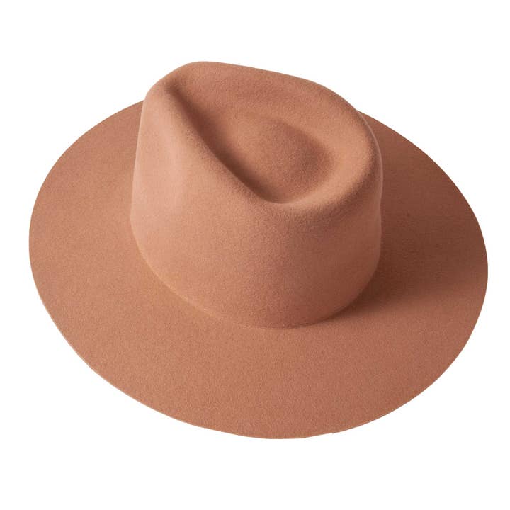 American Hat Makers - Wholesale Fedora - Unisex - 100% Wool Felt Flat Brim Fedora Hat - Style Rancher31
