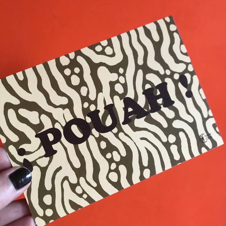 Carta ¡ BLEAH !_ Onomatopee_ Leopardo per la vendita all'ingrosso da parte di Claire Colin