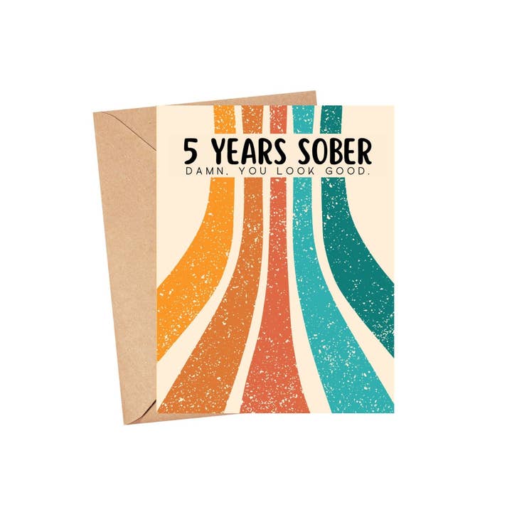 As Told By Ellie - Wholesale Congratulations Card - 5 Years Sober Anniversary Card, Recovery Sobriety GIfts