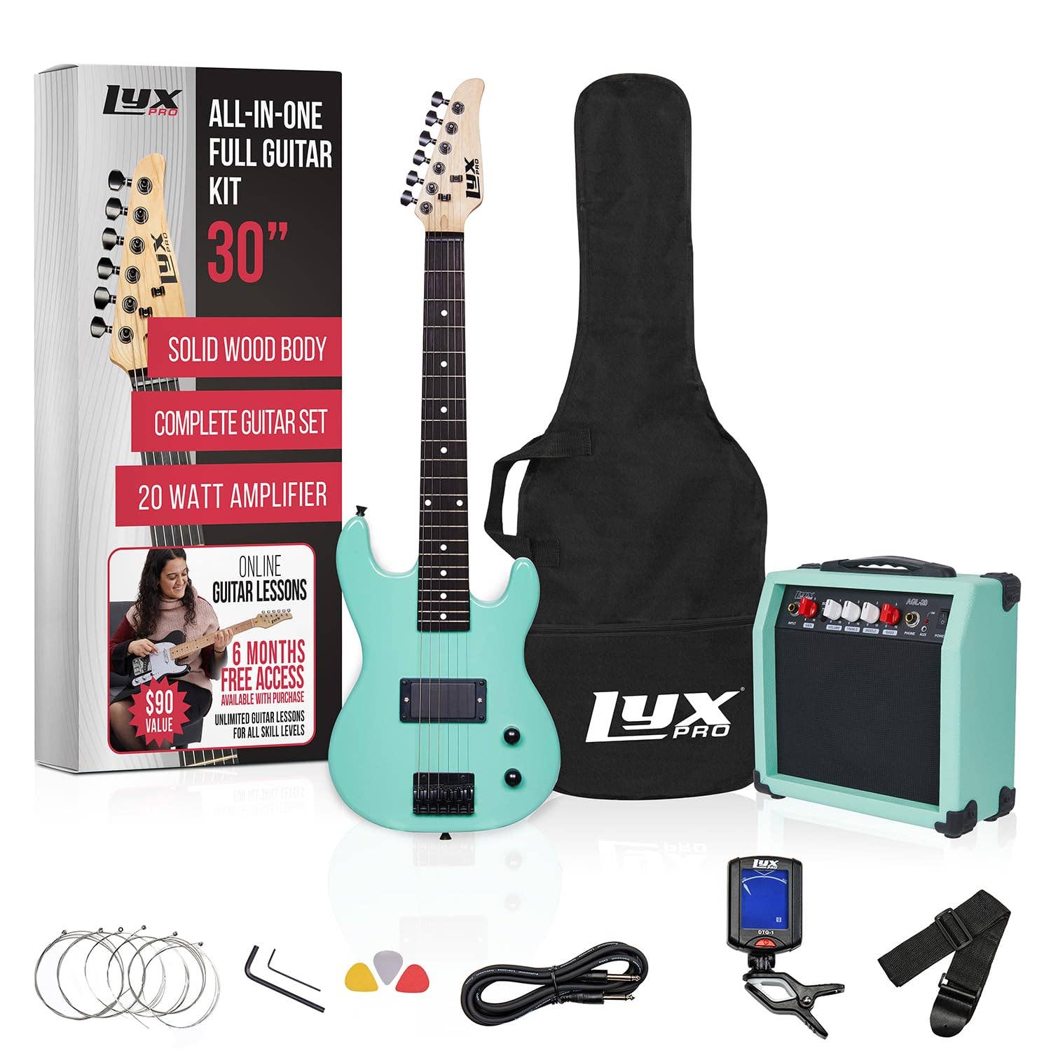 LyxPro – Instrumento musical por atacado – Guitarra elétrica de 30” para crianças com acessórios e amplificador5