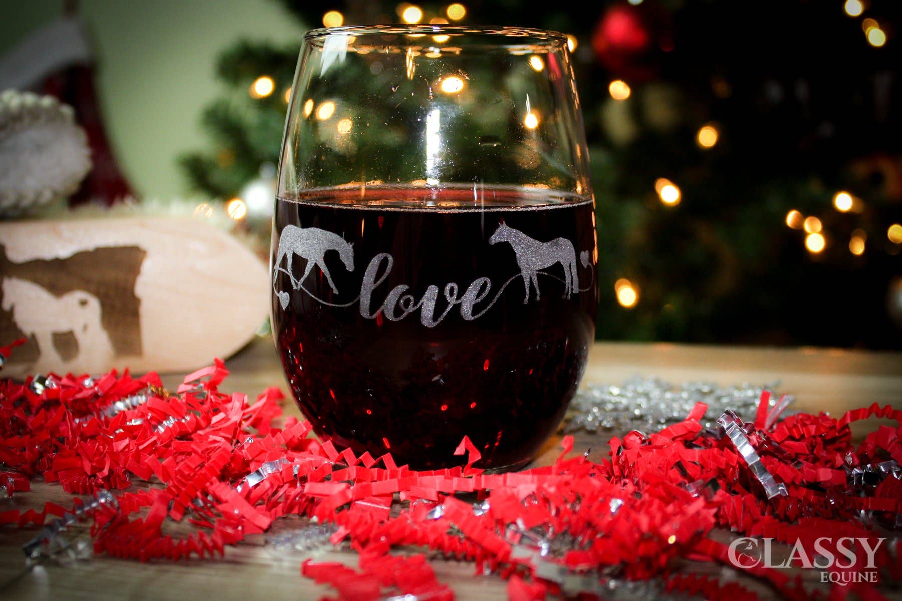 Classy Equine - Wholesale Wine Glass - Quarter Horse Love Stemless Wine Glass2