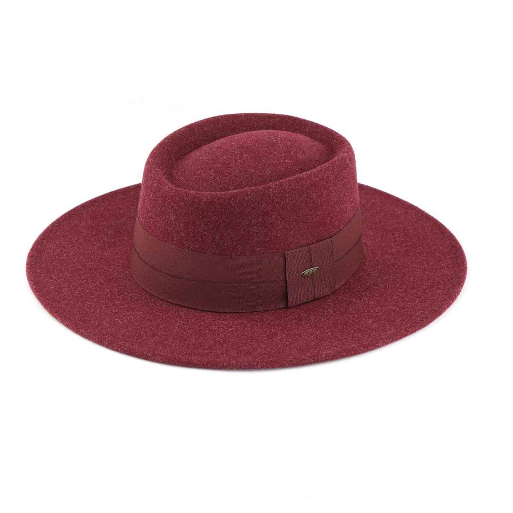MiMi Wholesale - Vente Chapeau en feutre - femme - Chapeau Panama en feutre WF9 Stella avec large bande0