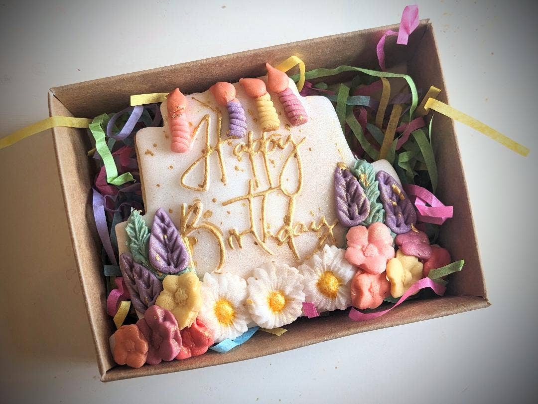 Pink Door Baking Co - Wholesale Cookie - Hand Iced Happy Birthday Cake Biscuit 3