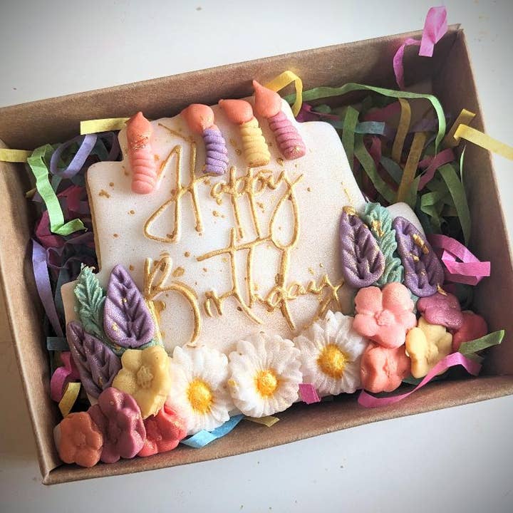 Pink Door Baking Co - Wholesale Cookie - Hand Iced Happy Birthday Cake Biscuit 3